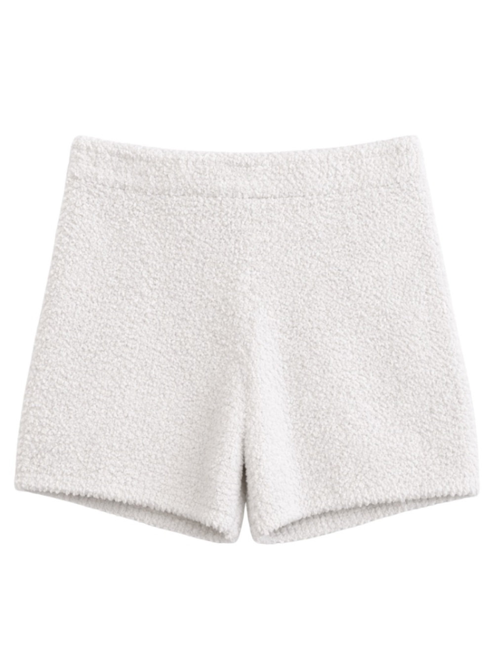 Babaton Soft White Fuzzy High Waist Shorts – Size Large GUC